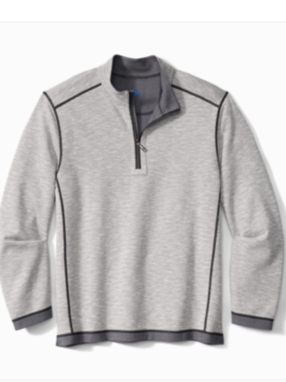 Tommy Bahama Shirt - gray reversible “Switch it up” half zip pullover - Picture 2 of 9